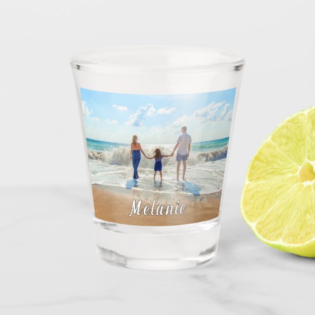 Personalised Your Photo Shot Glass and Custom Name (Front)