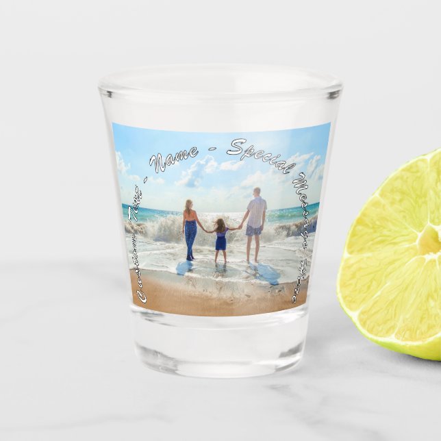 Personalised Your Photo Shot Glass and Custom Text (Front)