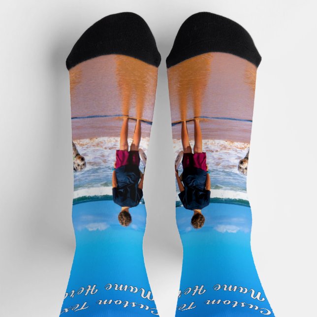 Personalised Your Photo Socks Gift and Custom Text (Top)