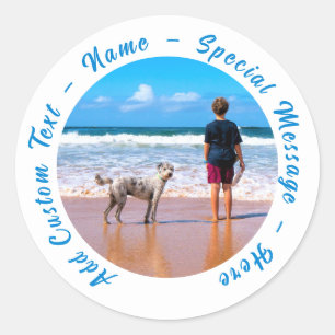 Personalised Your Photo Sticker Custom Text Name