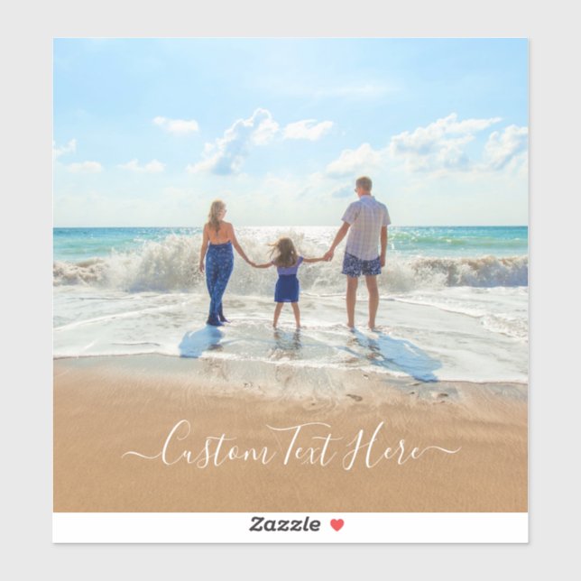 Personalised Your Photo Sticker with Custom Text (Sheet)