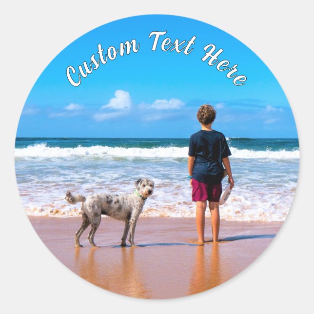 Personalised Your Photo Stickers with Custom Text (Front)