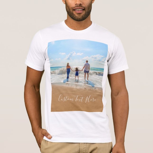 Personalised Your Photo T-Shirt with Custom Text (Front)