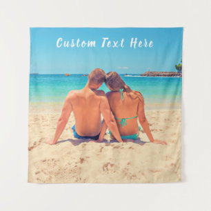 Personalised Your Photo Tapestry with Custom Text