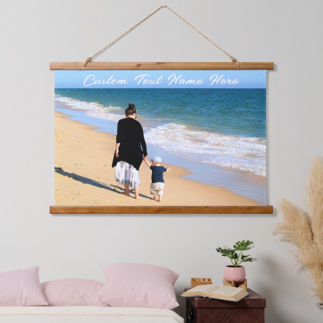 Personalised Your Photo Tapestry with Custom Text (Bedroom)