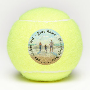 Personalised Your Photo Tennis Balls Custom Text