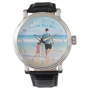 Personalised Your Photo Watch Gift and Custom Text