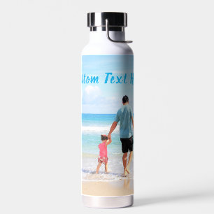 Personalised Your Photo Water Bottle Custom Text