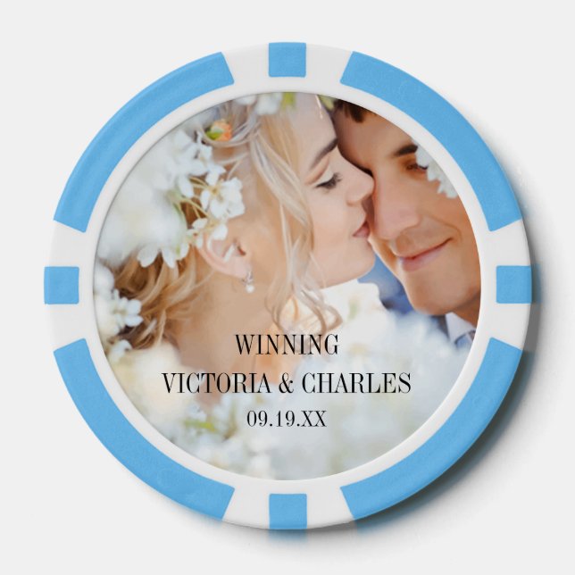 Personalised Your Photo Wedding Favours Poker Chips (Front)