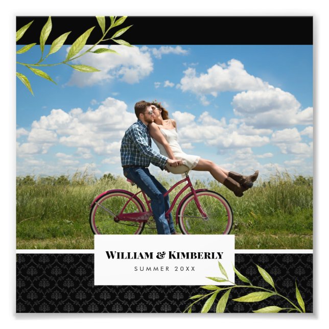 Personalised Your Photo with Laurel and Damask (Front)