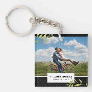 Personalised Your Photo with Laurel and Damask Key Ring
