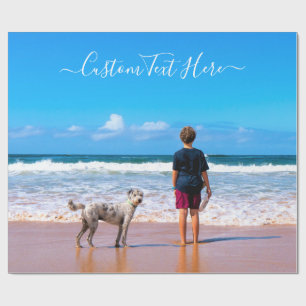 Personalised Your Photo Wrapping Paper Custom Text