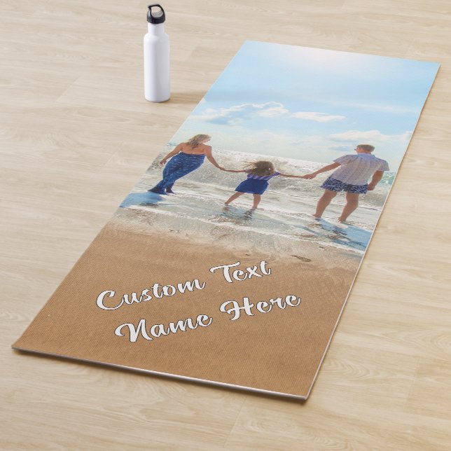 Personalised Your Photo Yoga Mat Custom Text Name (In Situ)