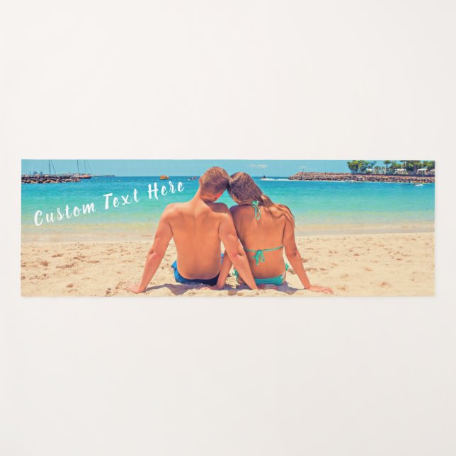 Personalised Your Photo Yoga Mat with Custom Text (Front (Horizontal))