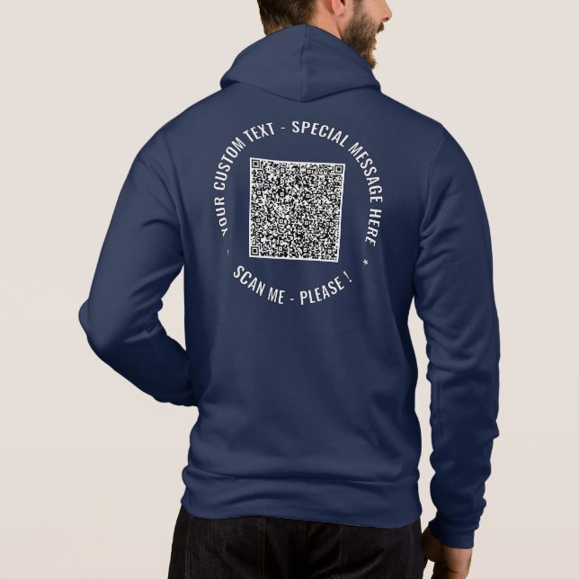 Personalised Your QR Code and Custom Text Hoodie (Back)