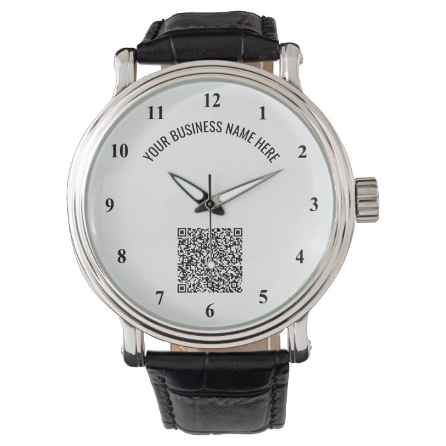 Personalised Your QR Code and Custom Text Watch (Front)