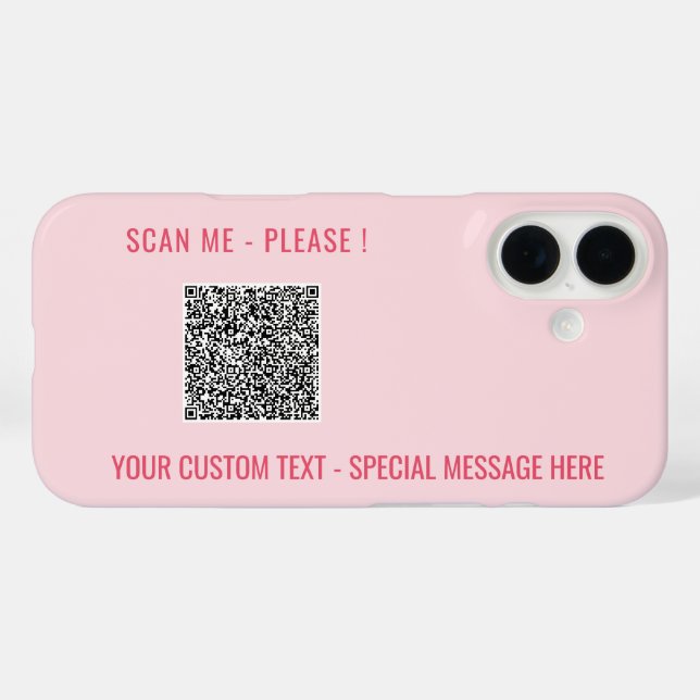 Personalised Your QR Code Custom Text and Colours Case-Mate iPhone Case (Back (Horizontal))