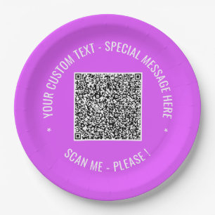 Personalised Your QR Code Custom Text Paper Plates