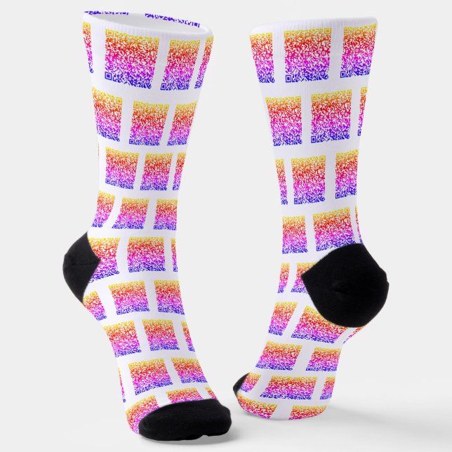 Personalised Your QR Code Socks - Choose Colours (Angled)