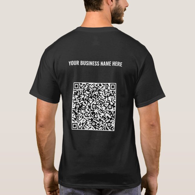 Personalised Your QR Code T-Shirt with Custom Text (Back)