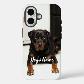 Personalised your Rottweiler Dog Photo & Name iPhone 16 Case