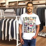 Personalised your text and photo collage here T-Shirt<br><div class="desc">Easily add your own favourite photos, edit photo filter, T-shirt style and colour and font ( size, style, colour ..). You can use different pictures or the same one several times and delete the two photos at the ends of the text. For best results, it is recommended to use photos...</div>