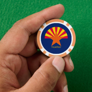 Personalised Your Text Arizona State Flag on a Poker Chips