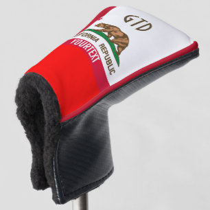 Personalised Your Text California State Flag on a Golf Head Cover