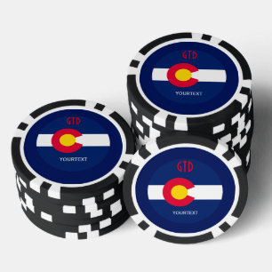 Personalised Your Text Colorado State Flag on a Poker Chips