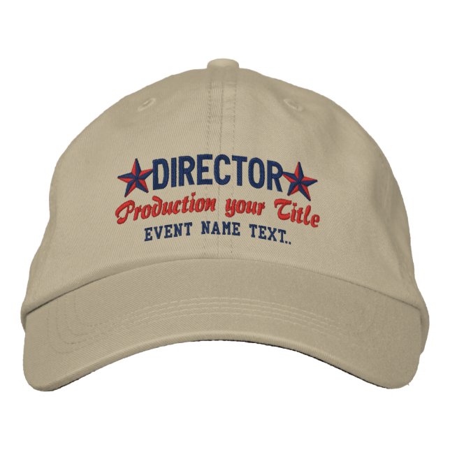Personalised Your Text DIRECTOR Embroidery Embroidered Hat (Front)