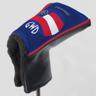 Personalised Your Text Georgia State Flag on a Golf Head Cover