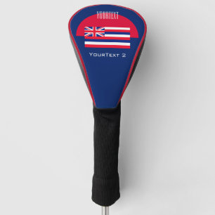Personalised Your Text Hawaii State Flag on a Golf Head Cover