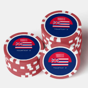 Personalised Your Text Hawaii State Flag on a Poker Chips