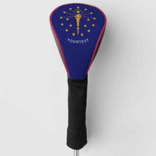 Personalised Your Text Indiana State Flag on a Golf Head Cover