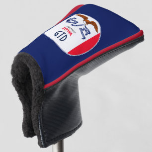 Personalised Your Text Iowa State Flag on a Golf Head Cover