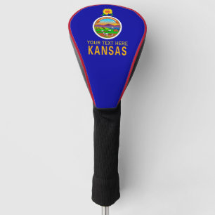 Personalised Your Text Kansas State Flag on a Golf Head Cover