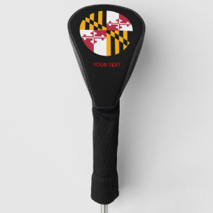 Personalised Your Text Maryland State Flag on a Golf Head Cover