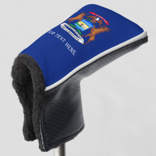 Personalised Your Text Michigan State Flag on a Golf Head Cover