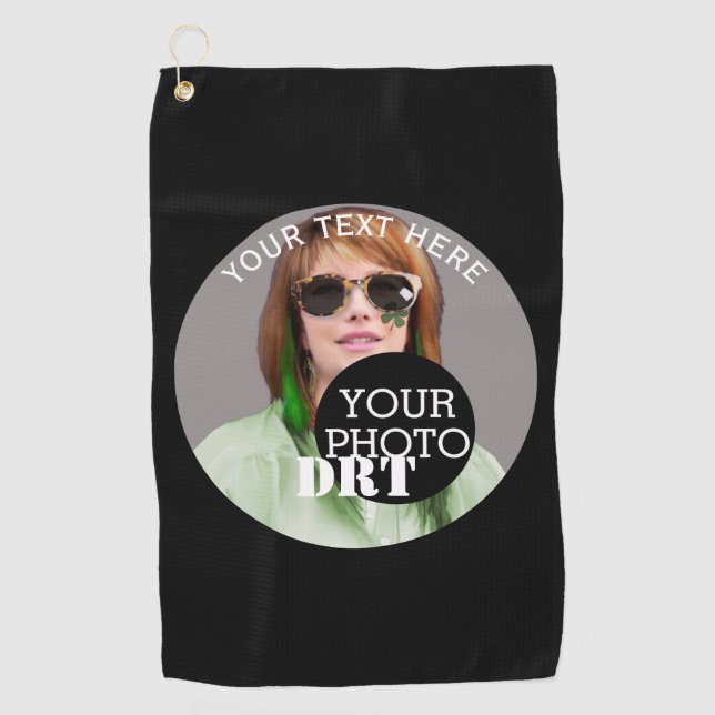 Personalised Your Text Monogram Your Image on a Golf Towel (Front)