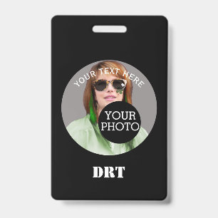 Personalised Your Text Monogram Your Image on a ID Badge