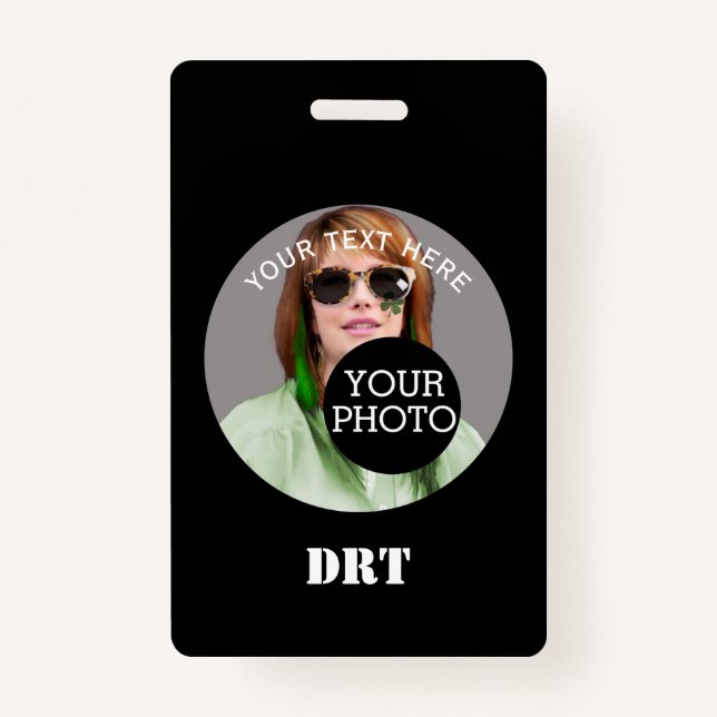 Personalised Your Text Monogram Your Image on a ID Badge (Front)