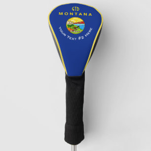 Personalised Your Text Montana State Flag on a Golf Head Cover