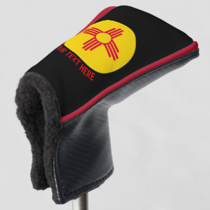 Personalised Your Text New Mexico State Flag on a Golf Head Cover