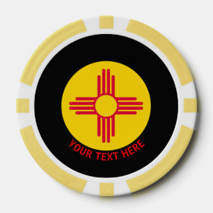 Personalised Your Text New Mexico State Flag on a Poker Chips