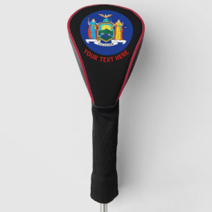 Personalised Your Text New York State Flag on a Golf Head Cover