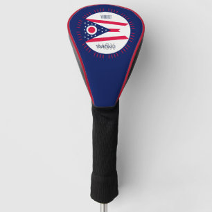 Personalised Your Text Ohio State Flag on a Golf Head Cover