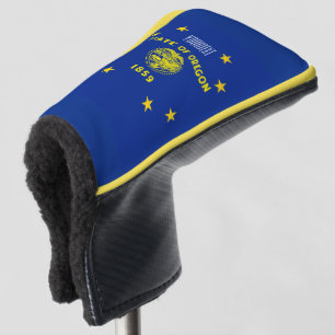 Personalised Your Text Oregon State Flag on a Golf Head Cover