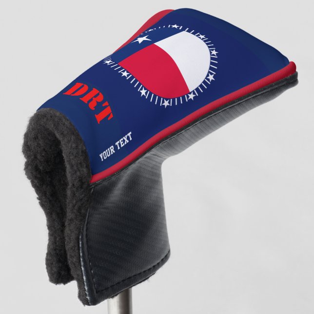 Personalised Your Text Texas State Flag on a Golf Head Cover (3/4 Front)