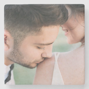 Personalised Your Wedding Photo Stone Coaster