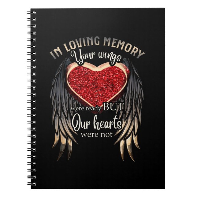 Personalised Your Wings Were Ready But Our Hearts Notebook (Front)